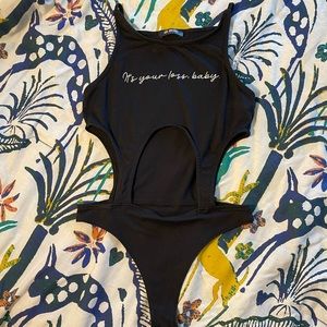 It’s your loss baby black cut out bodysuit